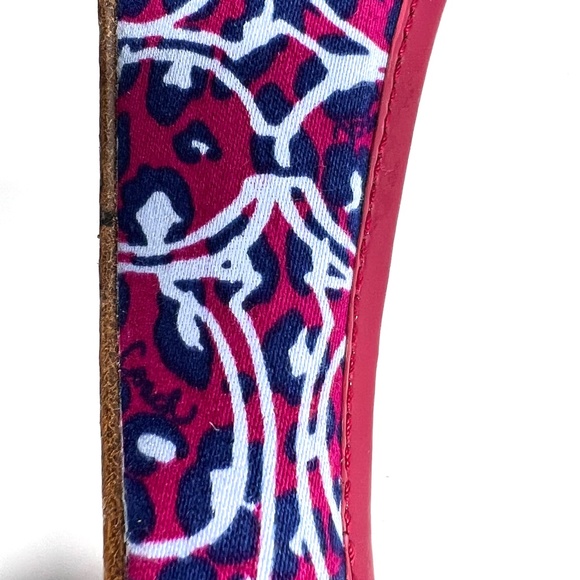 Coach Women's Remmi pink and blue patterned buckle ballet flats size 9.5 B - Picture 9 of 11